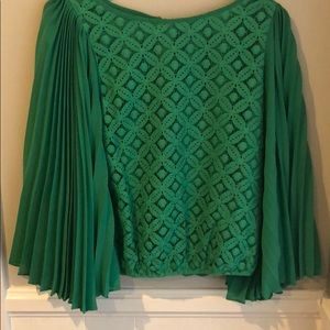 Green Eyelet Blouse